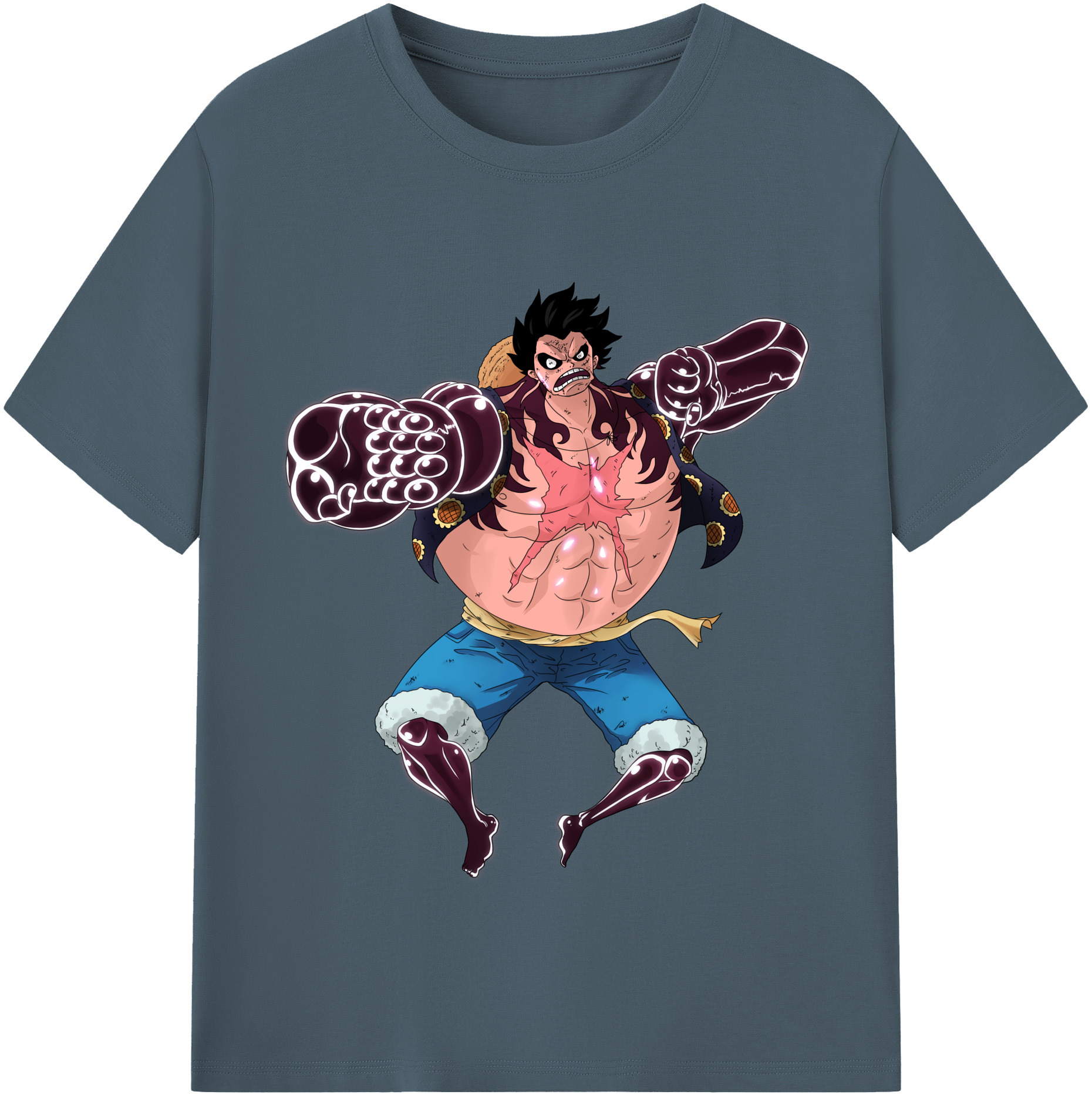ワンピース モンキー・D・ルフィ ONE PIECE Monkey D. Luffy 綿100％半袖Tシャツ（フロントプリント）